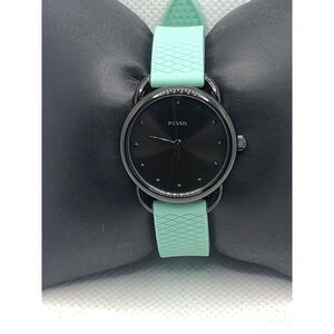 Fossil ES4489 Womens Silicone Analog Black Dial Quartz Genuine Wrist Watch KS279